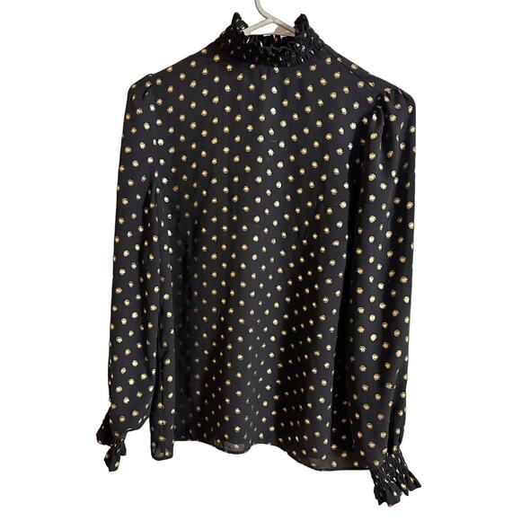 Womens Black and Gold Blouse - Picture 2 of 5